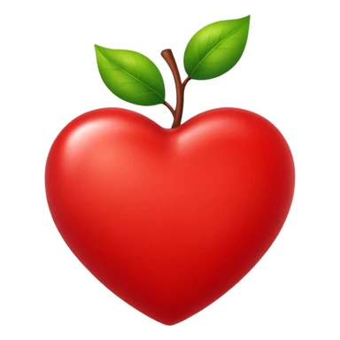 red heart emoji, classic and glossy, apple style sticker