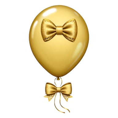 Transparent balloon with golden lace with bow  sticker