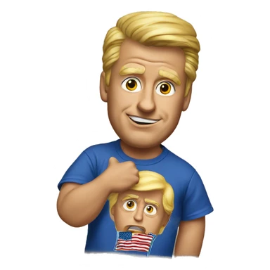 Stupid guy in trump shirt  sticker