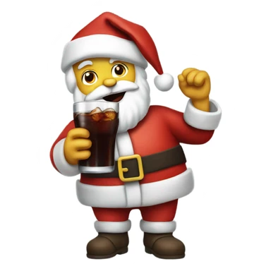 Santa Claus drinking cola sticker