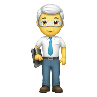 white IT specialist with loptop sticker