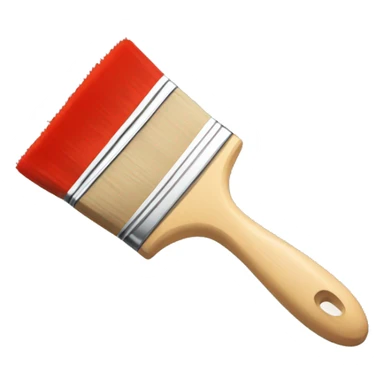Paint brush with red paint sticker