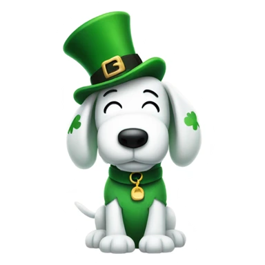 Snoopy with Irish leprechaun hat sticker
