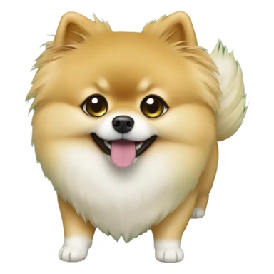Pomeranian driking matcha sticker