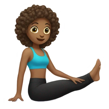 Light brown and black haired girl doing Pilates sticker