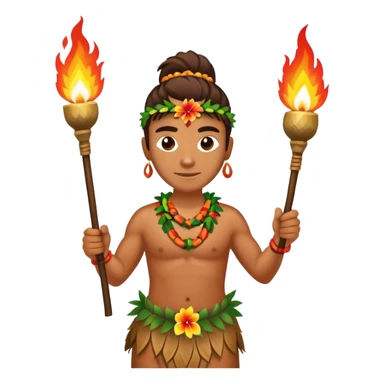 Hawaiian fire dancer sticker