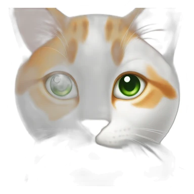 orange and white cat with green eyes sticker