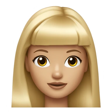 Blonde Barbie with bangs and long straight hair and hazel eyes sticker