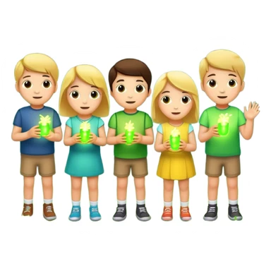 Children catching fireflies  sticker