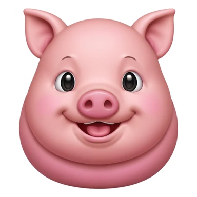 make a emoji of a fat cartoon pig sticker
