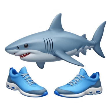 Shark with Blue shoes with 3 legs sticker
