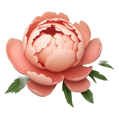 Salmon color Peony flower sticker