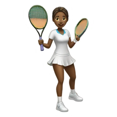 Fille métisse tennis sticker