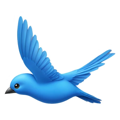 blue bird flying sticker
