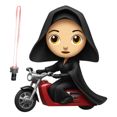 Jedi teen Morticia Addams flying a red Zephyr-J speeder bike  sticker