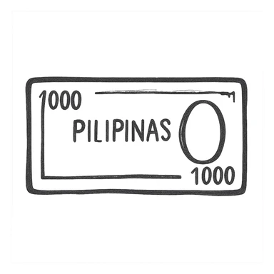 Philippines 1,000 peso bill sticker