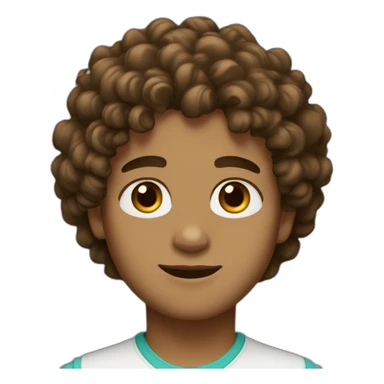Boy,Curly hair, medium skin color brown eyes sticker