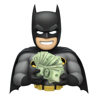 Batman offering stack of money sticker