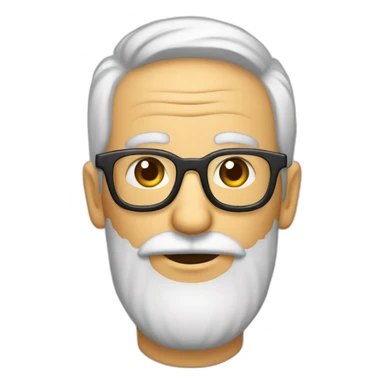 anciano calvo con barba blanca y gafas sticker