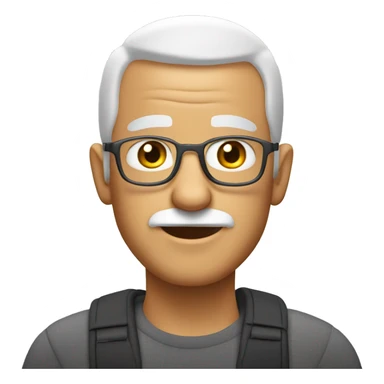 A grandpa with a buzz cut and a white 3-day beard sticker