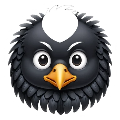 really cute adorable baby crow massive cute eyes little beak sticker