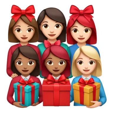 woMen with Gift box  sticker