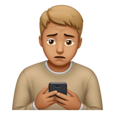 Guy looking at phone distraught  sticker