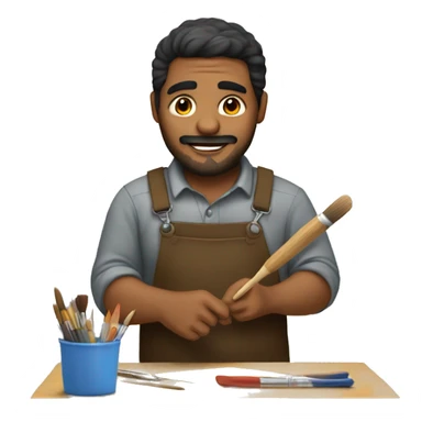 hombre pintando sticker