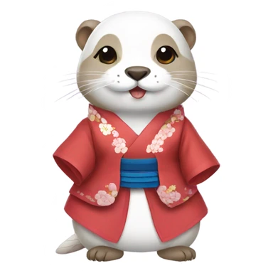 korean hanbok otter sticker
