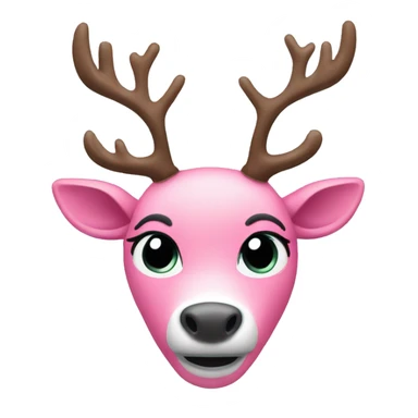 Pink reindeer sticker