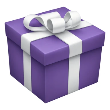 Purple gift with a white ribbon sticker