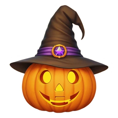 cute pumpkin with witch hat  sticker