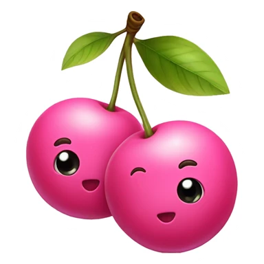 two pink cherries with a bow tying the stems together  sticker