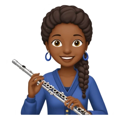 black woman playing flute sticker