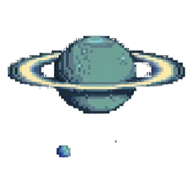 pixel Saturn planet sticker