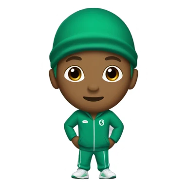 Squid game player in green track suit without hoodie sticker