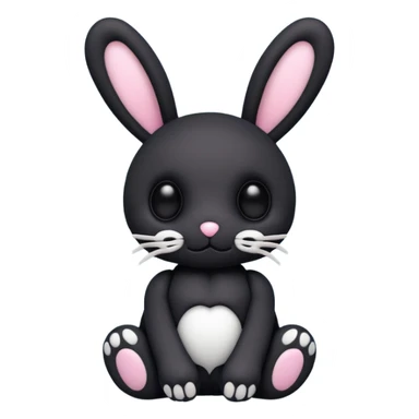 Emoji d'une peluche lapin squelette noir sticker