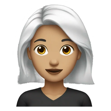 White young woman black hair sticker