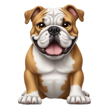 english bulldog supporting with paws up sticker