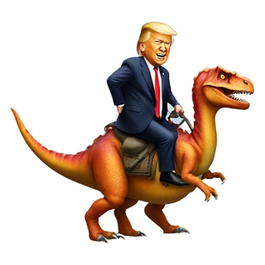 Trump riding dinosaur sticker