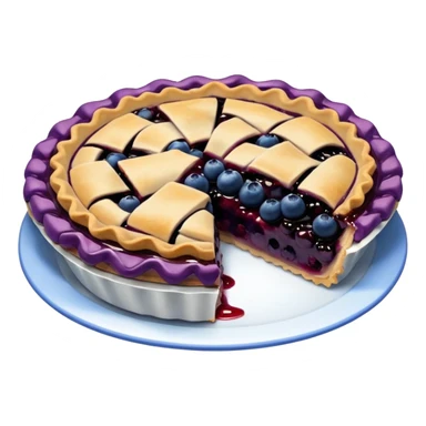 Make an emoji of a blueberry pie (small) that's broken off a bit so you can see the blueberry jam sticker