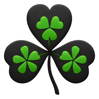Black 5 leaf clover alphabet P sticker