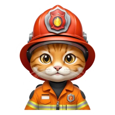 wild cat in firefighter suit sticker
