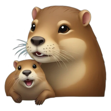 Loutre avec un capybara sticker