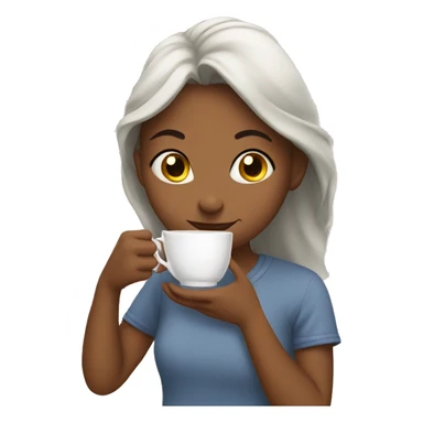 Girl sipping tea sticker