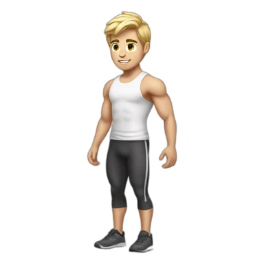 Fitness boy, white skin sticker