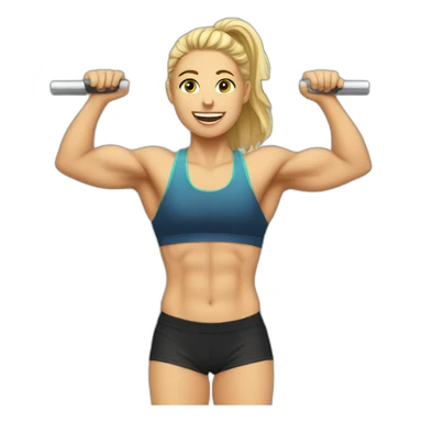 Athlete doing pull-ups sticker