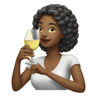 one young woman in love drinking white wine sticker