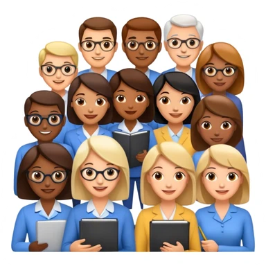 joyful teachers collaborating sticker