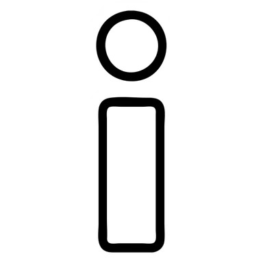 outlined icon lowercase i for information sticker